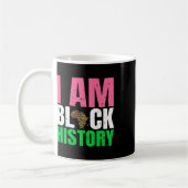 Ich bin Schwarzer Geschichtsmonat Juneteenth Rosa  Kaffeetasse (Links)