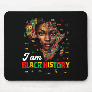 Ich bin Schwarzer Geschichtsmonat Karte Afrika Afr Mousepad