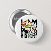 Ich bin schwarzer Geschichtsmonat schwarzer Stolz Button (Vorne & Hinten)
