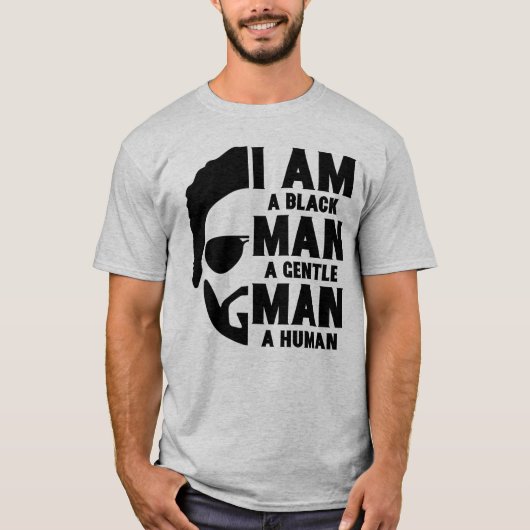 ICH BIN SCHWARZER MANN (Bart) T-Shirt (Vorderseite)