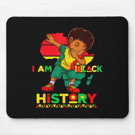 Ich bin Schwarzer Monat der Geschichte Afroamerika Mousepad (Vorne)