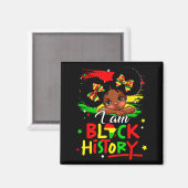 Ich bin Schwarzes Geschichte Afro Mädchen Little M Magnet (Vorderseite/Rückseite)