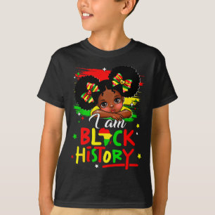 Ich bin Schwarzes Geschichte Afro Mädchen Little M T-Shirt