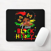 Ich bin schwarzes Geschichts-Afro-Mädchen, kleiner Mousepad (Mit Mouse)
