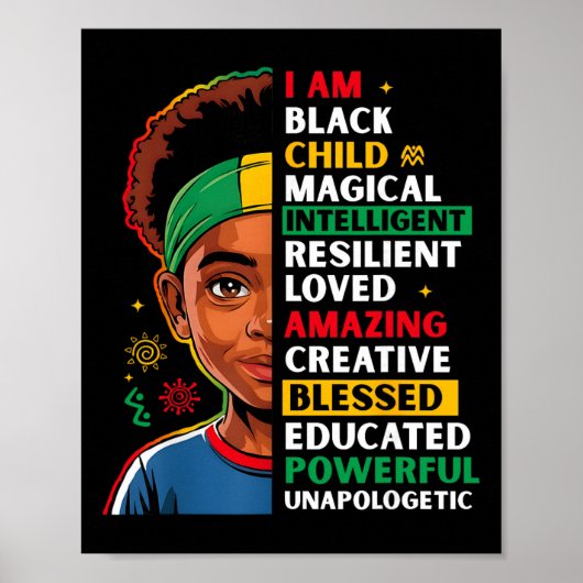 Ich bin Schwarzes Kind Geschichtsmonat Afroamerika Poster (Vorne)