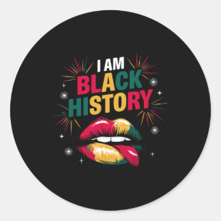 Ich bin Schwarzgeschichte Monat Afrikanischer amer Runder Aufkleber