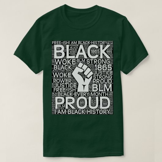 Ich bin Schwarzgeschichte Monat Schwarzer Power Fa T-Shirt (Design vorne)