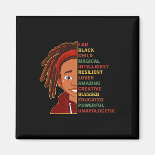 Ich bin Schwarzgeschichte Monat starken Afroamerik Magnet