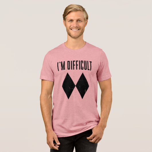 Ich bin schwer Skifahren doppelte schwarze Diamant Tri-Blend Shirt (Vorderseite voll)
