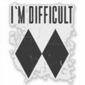 Ich bin schwer Skifahren Double Black Diamond Aufkleber (Vorderseite)