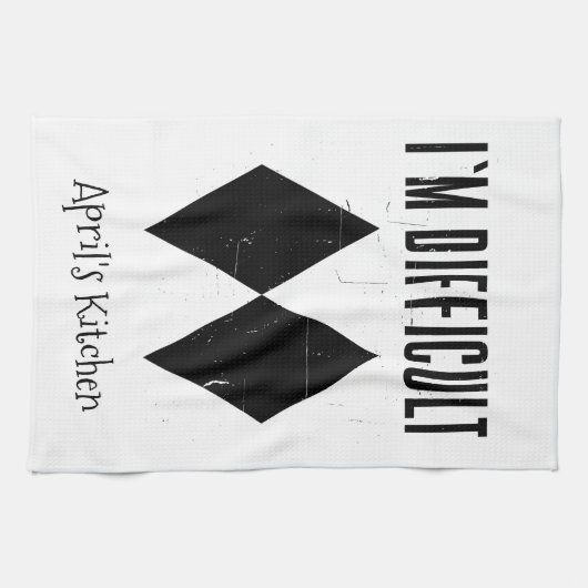 Ich bin schwer Skifahren Double Black Diamond Cust Geschirrtuch (Horizontal)