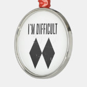 Ich bin schwer Skifahren Double Black Diamond Neuh Ornament Aus Metall (Links)