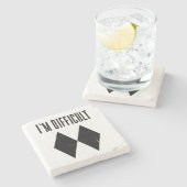 Ich bin schwer Skifahren Double Black Diamond Steinuntersetzer (Seitenansicht)