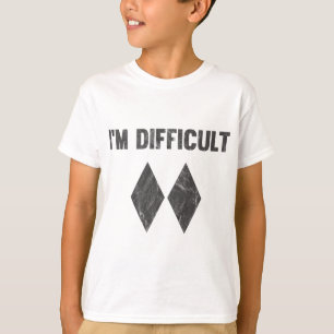 Ich bin schwierig Double Black Diamond Ski Snowboa T-Shirt
