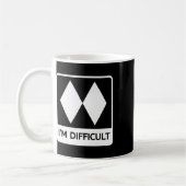 Ich bin Schwierig Lustig Doppelte Schwarze Diamant Kaffeetasse (Links)