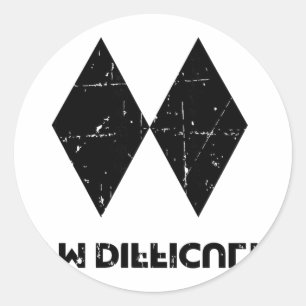 Ich bin Schwierig Lustige Doppelte Schwarze Diaman Runder Aufkleber