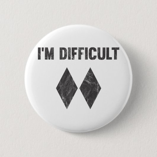 Ich bin schwierige Double Black Diamond Ski Snowbo Button (Vorderseite)