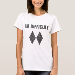 Ich bin schwierige Double Black Diamond Ski Snowbo T-Shirt