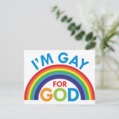 Ich bin schwul für Gott Postkarte (Stehend Vorderseite)