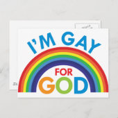 Ich bin schwul für Gott Postkarte (Vorne/Hinten)