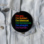 Ich bin schwul, lesbisch, bisexuell, menschlich button (Beispiel)