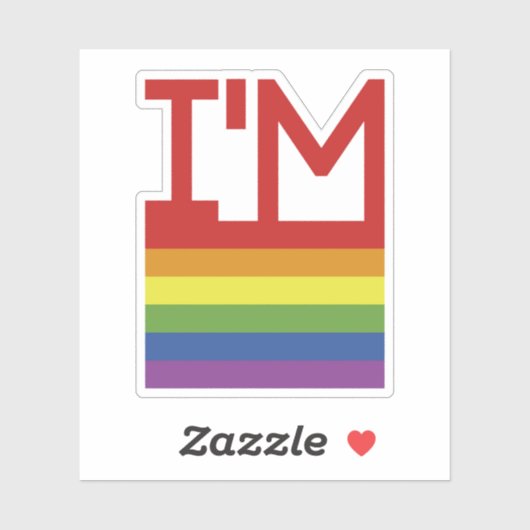 Ich bin schwul | Regenbogenflagge Aufkleber (Blatt)