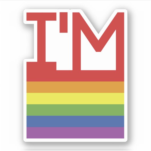 Ich bin schwul | Regenbogenflagge Aufkleber (Vorderseite)
