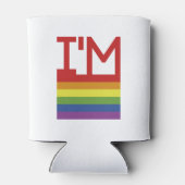 Ich bin schwul | Regenbogenflagge Dosenkühler (Rückseite)