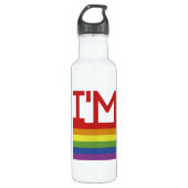 Ich bin schwul| Regenbogenflagge Edelstahlflasche (Vorderseite)