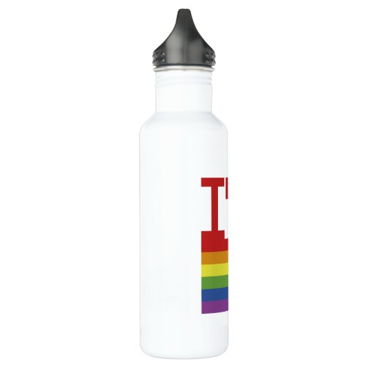 Ich bin schwul| Regenbogenflagge Edelstahlflasche (Links)