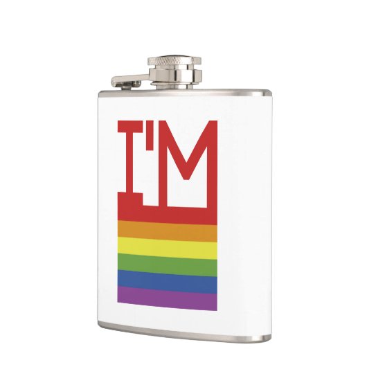 Ich bin schwul| Regenbogenflagge Flachmann (Links)