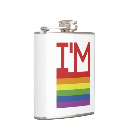 Ich bin schwul| Regenbogenflagge Flachmann (Rechts)