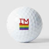 Ich bin schwul | Regenbogenflagge Golfball (Vorderseite)