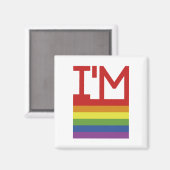 Ich bin schwul | Regenbogenflagge Magnet (Vorderseite/Rückseite)