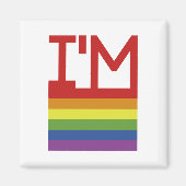 Ich bin schwul | Regenbogenflagge Magnet (Vorne)