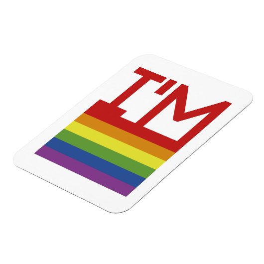 Ich bin schwul | Regenbogenflagge Magnet (Linke Seite)