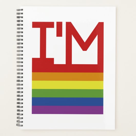 Ich bin schwul | Regenbogenflagge Planer (Vorderseite)