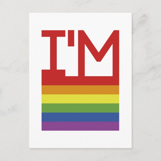 Ich bin schwul | Regenbogenflagge Postkarte (Vorderseite)
