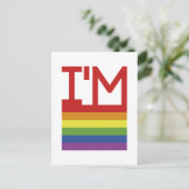 Ich bin schwul | Regenbogenflagge Postkarte (Stehend Vorderseite)
