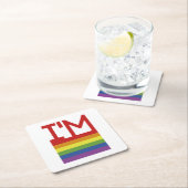 Ich bin schwul| Regenbogenflagge Rechteckiger Pappuntersetzer (Vor Ort)