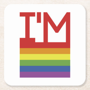 Ich bin schwul  Regenbogenflagge Rechteckiger Pappuntersetzer