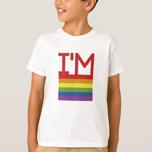 Ich bin schwul| Regenbogenflagge T-Shirt (Vorderseite)