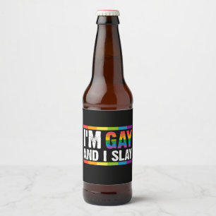 Ich bin schwul und ich rocke LGBTQ Gay Pride Bierflaschenetikett