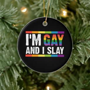 Ich bin schwul und ich rocke LGBTQ Gay Pride  Keramik Ornament