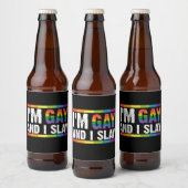 Ich bin schwul und sage LGBTQ-Gay Pride Bierflaschenetikett (Flaschen)