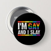 Ich bin schwul und sage LGBTQ-Gay Pride Button (Vorne & Hinten)