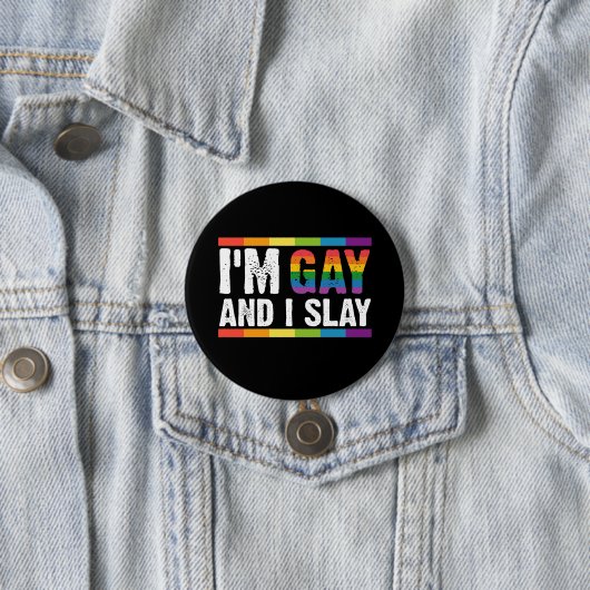 Ich bin schwul und sage LGBTQ-Gay Pride Button (Beispiel)