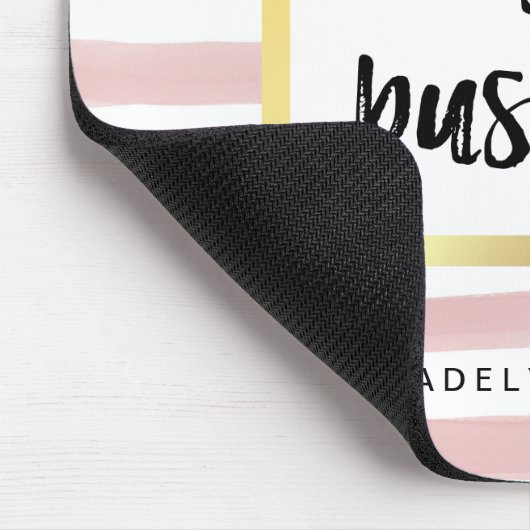 Ich bin sehr beschäftigt | Rosa Aquarellstreifen u Mousepad (Ecke)