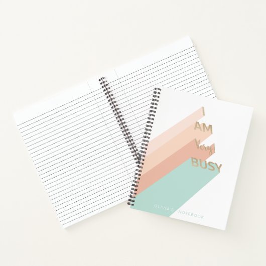 "Ich bin sehr beschäftigt" Trendy Gold Script Mode Notizblock (Innenseite)