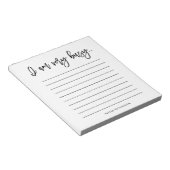 Ich bin sehr beschäftigt | Typografie mit Schwarzw Notizblock (angewinkelt)